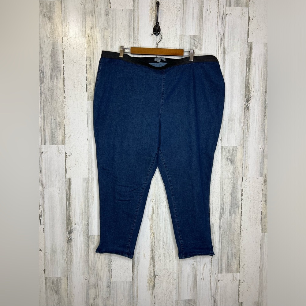 Jessica London Women's Plus Size Elastic Waist Denim Pants Blue Size 26W